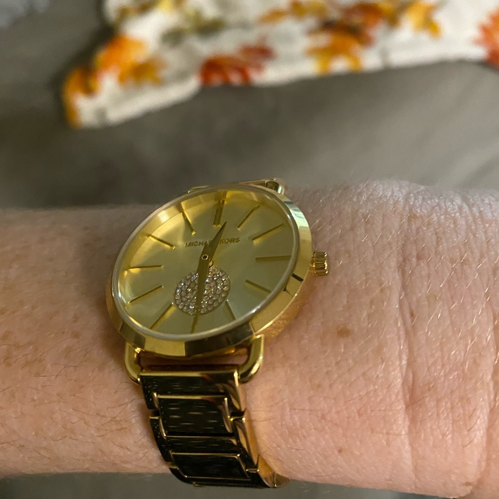 Michael Kors Ladies' Portia Gold-Tone Watch - Picture 7 of 8